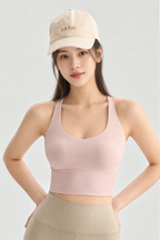 Color-Block Yoga Tank Top with Built-In Bra Cups